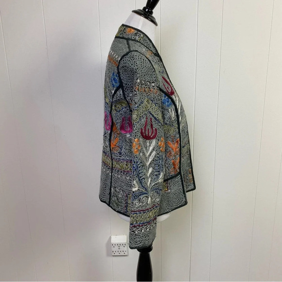 Reversible Tapestry Jacket Womens S/M Wearable Art Boho Lagenlook Colorful - Picture 4 of 16
